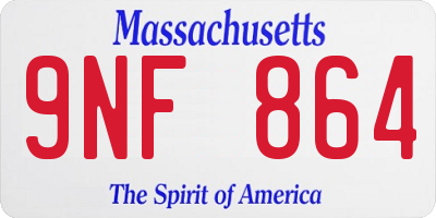 MA license plate 9NF864