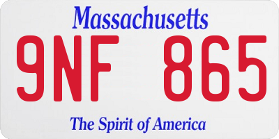 MA license plate 9NF865