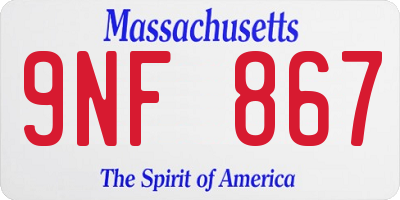 MA license plate 9NF867