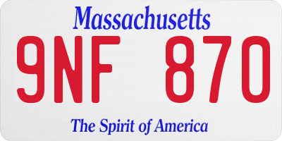 MA license plate 9NF870