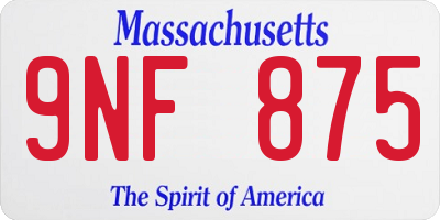 MA license plate 9NF875
