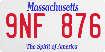 MA license plate 9NF876