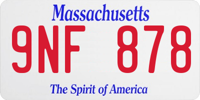 MA license plate 9NF878