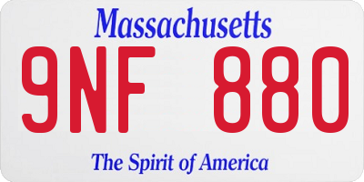 MA license plate 9NF880
