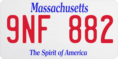 MA license plate 9NF882