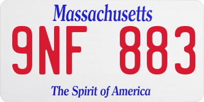 MA license plate 9NF883