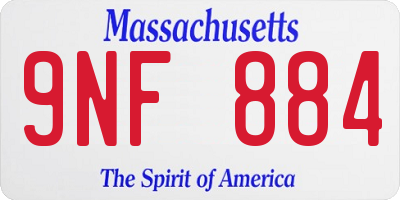 MA license plate 9NF884