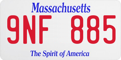 MA license plate 9NF885
