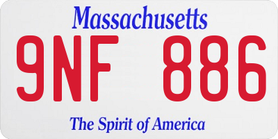 MA license plate 9NF886