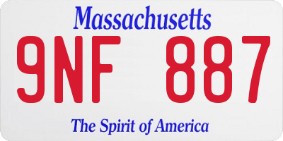 MA license plate 9NF887