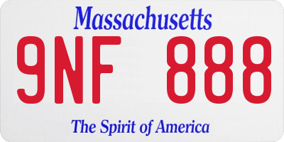 MA license plate 9NF888