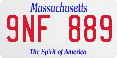 MA license plate 9NF889