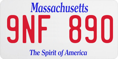 MA license plate 9NF890