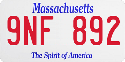 MA license plate 9NF892