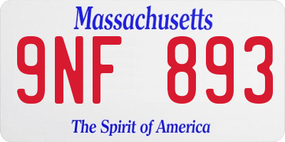 MA license plate 9NF893