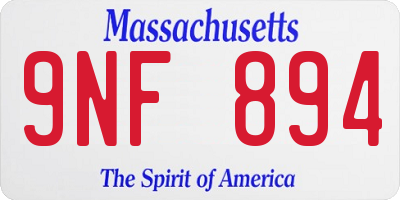 MA license plate 9NF894