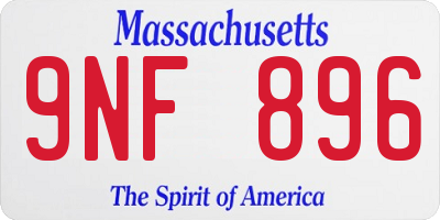 MA license plate 9NF896