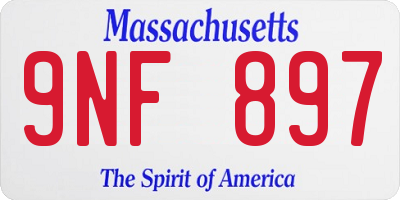 MA license plate 9NF897