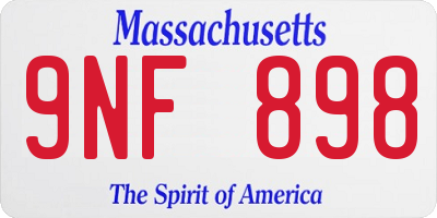 MA license plate 9NF898