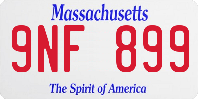 MA license plate 9NF899