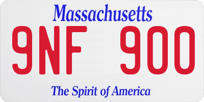 MA license plate 9NF900