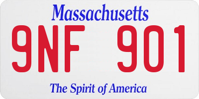 MA license plate 9NF901