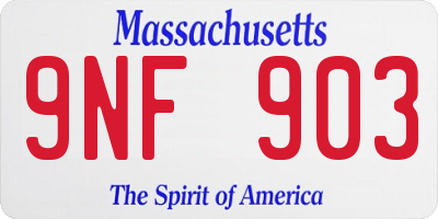 MA license plate 9NF903