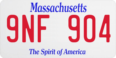 MA license plate 9NF904