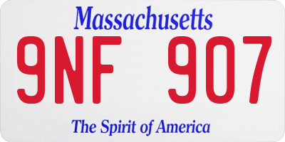 MA license plate 9NF907