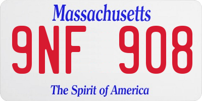 MA license plate 9NF908