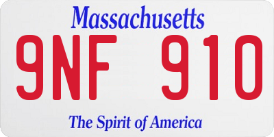 MA license plate 9NF910