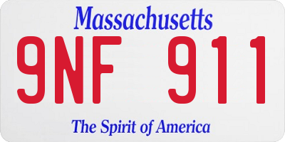 MA license plate 9NF911