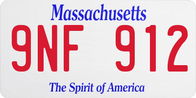 MA license plate 9NF912