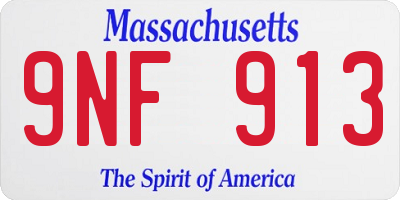 MA license plate 9NF913