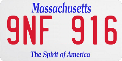 MA license plate 9NF916