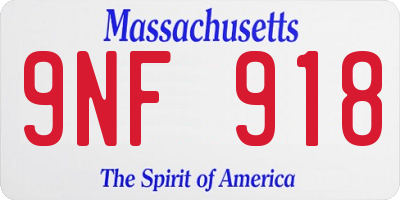 MA license plate 9NF918
