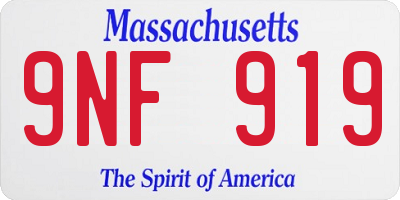 MA license plate 9NF919