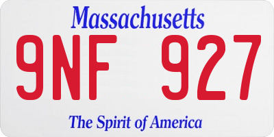 MA license plate 9NF927