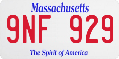 MA license plate 9NF929