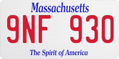 MA license plate 9NF930