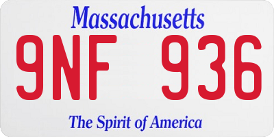 MA license plate 9NF936