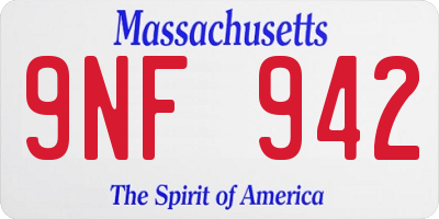 MA license plate 9NF942