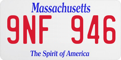 MA license plate 9NF946