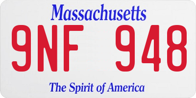MA license plate 9NF948
