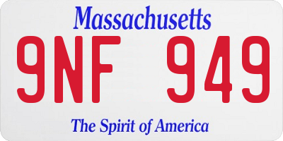 MA license plate 9NF949