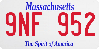 MA license plate 9NF952