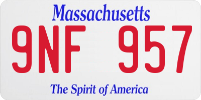 MA license plate 9NF957