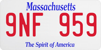 MA license plate 9NF959