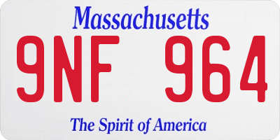 MA license plate 9NF964