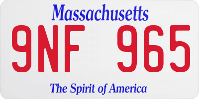 MA license plate 9NF965